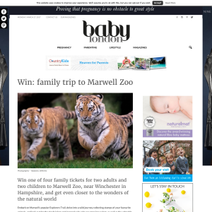 Win 1 of 4 family ticket to Marwell Zoo
