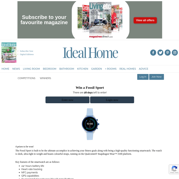 Win 1 of 4 Fossil Sport watches