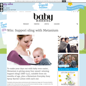 Win 1 of 4 Support sling plus a Metanium Everyday Easy Spray Barrier Lotion