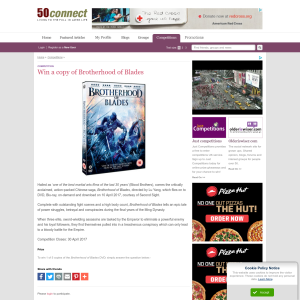 Win 1 of 5 Brotherhood of Blades DVD