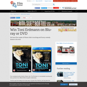 Win 1 of 5 copies of Toni Erdmann on Blu-ray or DVD