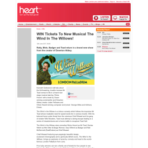 Win 1 of 5 Family Tickets To New Musical The Wind In The Willows, the London Palladium