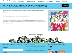 Win 1 of 5 Knock Knock Dinosaur by Carly Hart and Nick East