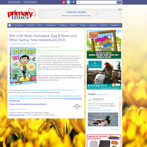Win 1 of 5 Mr Bean Animated: Egg & Bean and Other Spring Time Adventures on DVD