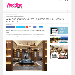 Win 1 of 5 pairs of luxury airport lounge tickets and massages worth £120