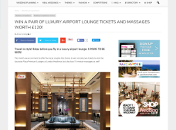 Win 1 of 5 pairs of luxury airport lounge tickets and massages worth £120