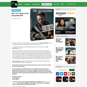 Win 1 of 5 The Accountant DVD