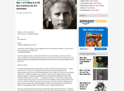 Win 1 of 5 What Is It All but Luminous by Art Garfunkel