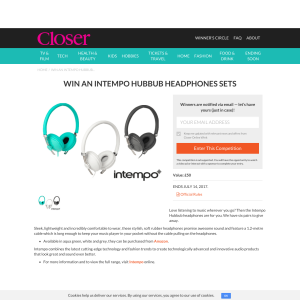 Win 1 of 6 Intempo Hubbub Headphones sets