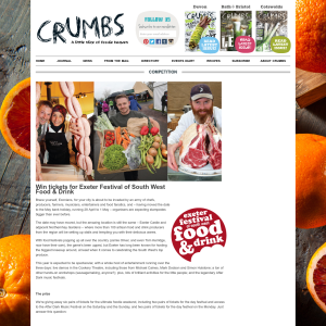 Win 1 of 6 Pairs of Tickets for Exeter Festival of South West Food & Drink