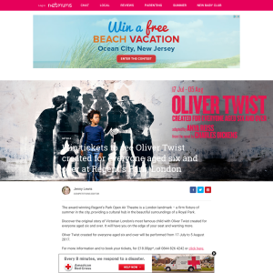 Win 1 of 8 Family tickets to see Oliver Twist at Regent's Park, London