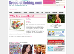 Win 1 of 9 floral cross stitch kit