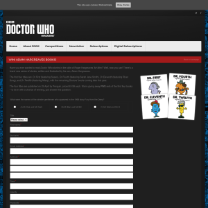 Win 1 of sets of Adam Hargreaves Dr Who books