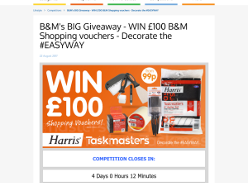 Win £100 B&M Shopping vouchers