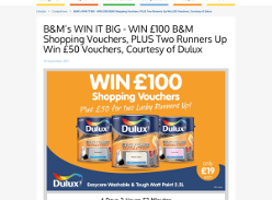 Win £100 B&M Shopping Vouchers