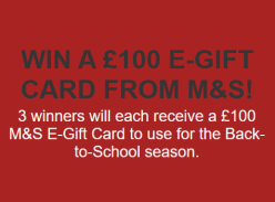 Win 1 of 3 £100 E-Gift Cards from M&S