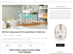 Win £100 To Spend Online At Childs Farm