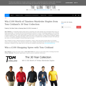 Win £100 worth of Tom Cridland's Clothing