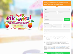 Win £1000 Towards an All-Inclusive Holiday