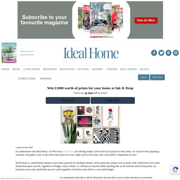 Win £1000 worth of prints for your home at Ink & Drop