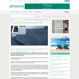 Win 10sqm of SAiGE Longlife Composite Decking worth £520