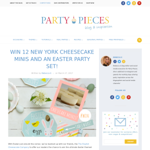 Win 12 New York Cheesecake Minis + an Easter Party Set