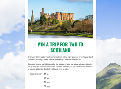 Win 2 night break in Scotland inc car hire