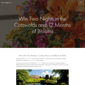 Win 2 Nights in Cotswolds + 12 Months of Blooms