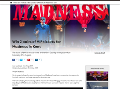 Win 2 pairs of VIP tickets for Madness in Kent