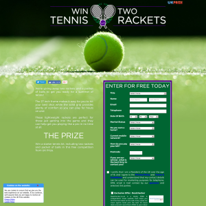 Win 2 tennis rackets and a packet of balls