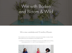 Win £2000 Boden Clothing + 12 Months Flowers