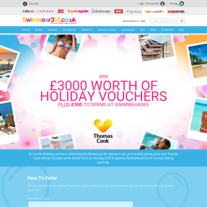 Win £3,000 of holiday vouchers and £500 to spend at Swimwear365