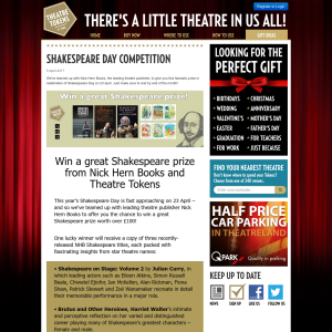 Win 3 Nick Hern Books Shakespeare Titles, Greeting Cards + £50 in Theatre Tokens