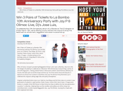 Win 3 Pairs of Tickets to La Bomba 