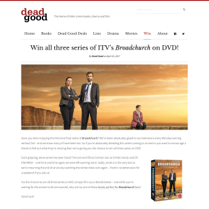 Win 3 series of Broadchurch on DVD