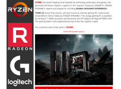 Win 3 x Beast Gaming PC incl. Ryzen 7 1800X Processor, XFX Radeon RX Vega 64 HBM2 GPU + Logitech G Gear