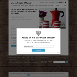 Win 4 Cornishware 6oz Mugs