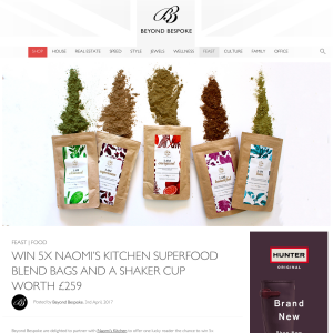 Win 5 Naomi's Kitchen blend bags and shaker cup