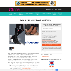 Win £50 Shoe Zone voucher