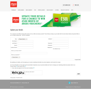 Win £500 of Argos Vouchers