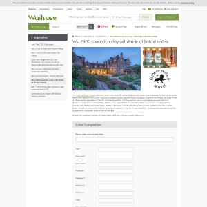 Win £500 towards a stay with Pride of Britain Hotels