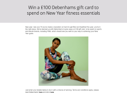 Win a £100 Debenhams Gift Card