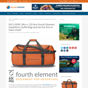 Win A 120 Litre Fourth Element Expedition Duffel Bag