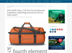 Win A 120 Litre Fourth Element Expedition Duffel Bag