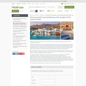 Win a 15 day cruise for two from Athens to Rome
