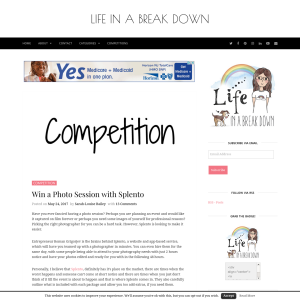 Win a 2 Hour Photoshoot + 40 Digitally Edited Photos