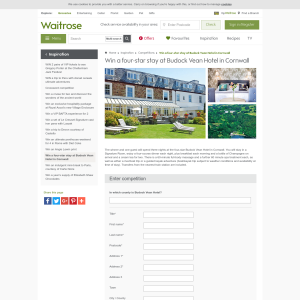 Win a 3 night four-star stay for two at Budock Vean Hotel in Cornwall inc dinner