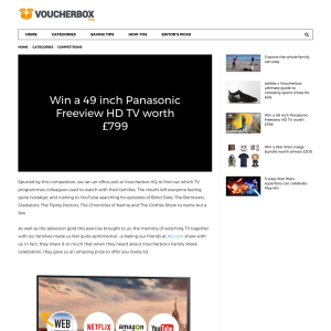 Win a 49 inch Panasonic Freeview HD TV worth £799