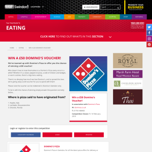 Win a £50 Domino's Voucher