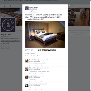Win a £50 Pub Stay voucher